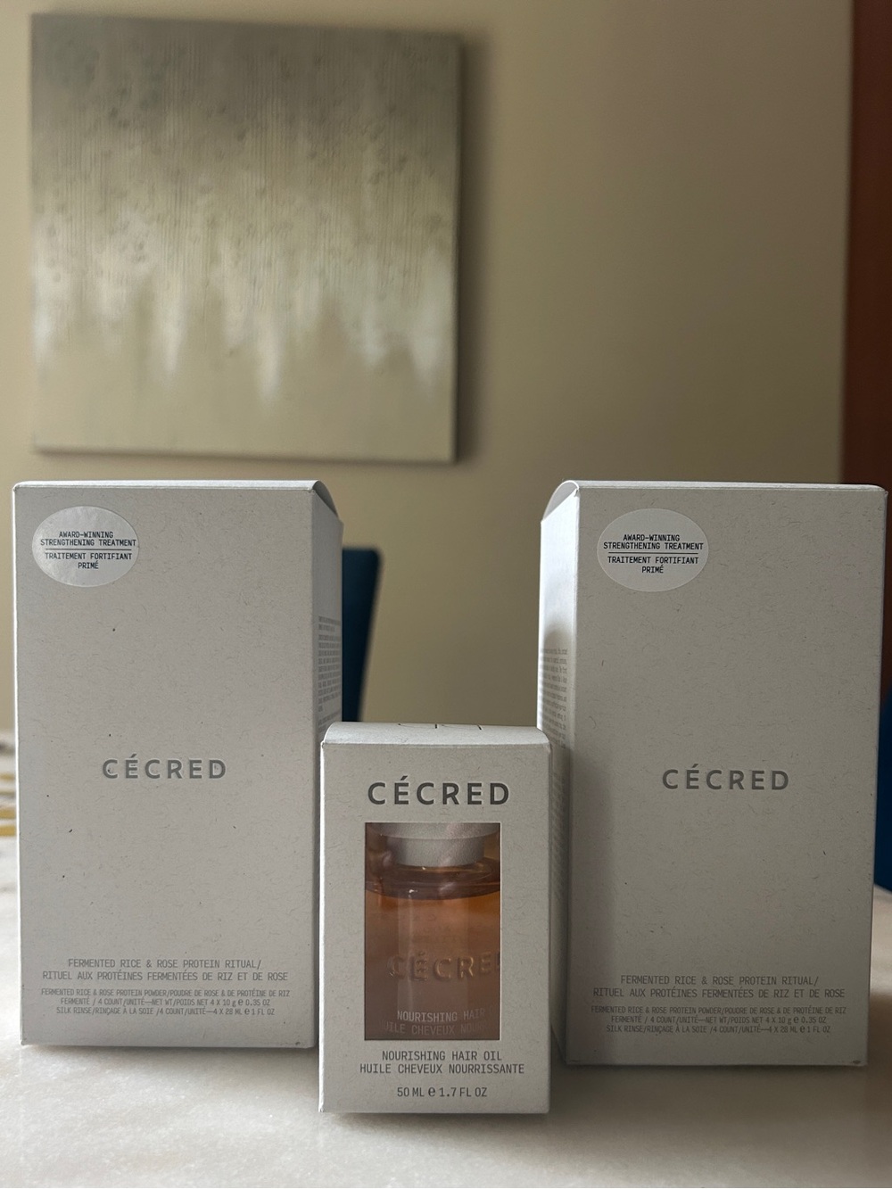 Cécred Nourishing Hair Oil& Fermented Rice & Rose Protein Treatments (2 Boxes)🔥